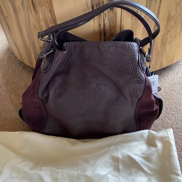Coach Handbags - COACH LEATHER HANDBAG 20334 EDIE 42 LEATHER SUEDE SHOULDER BAG OXBLOOD